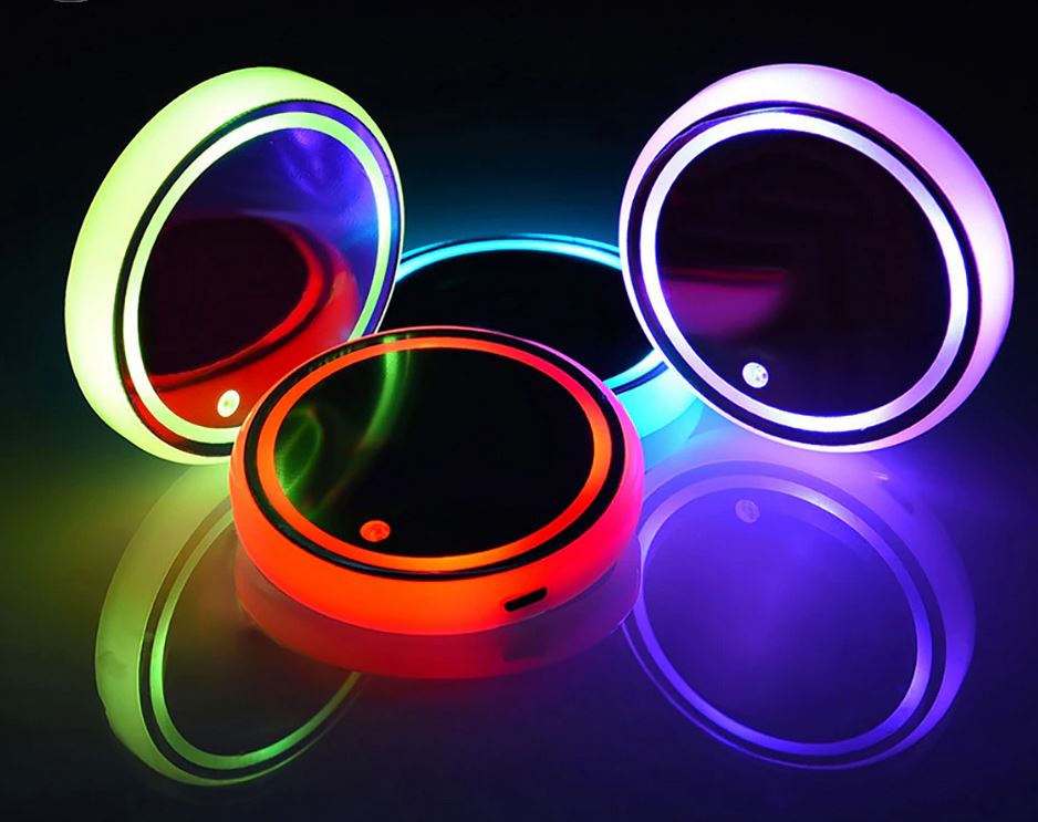 Set of 4 LED light up Drink Costers