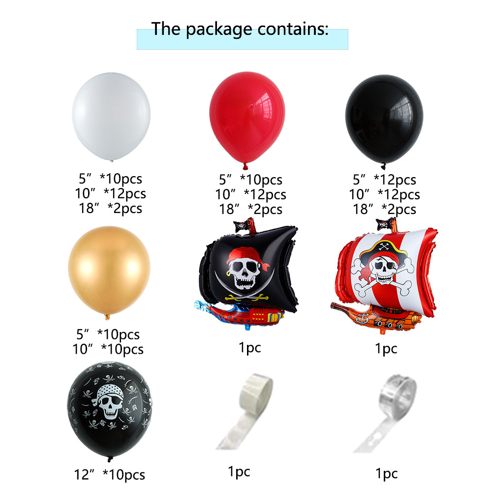 108Pcs Pirate Ship Theme Balloon Garland
